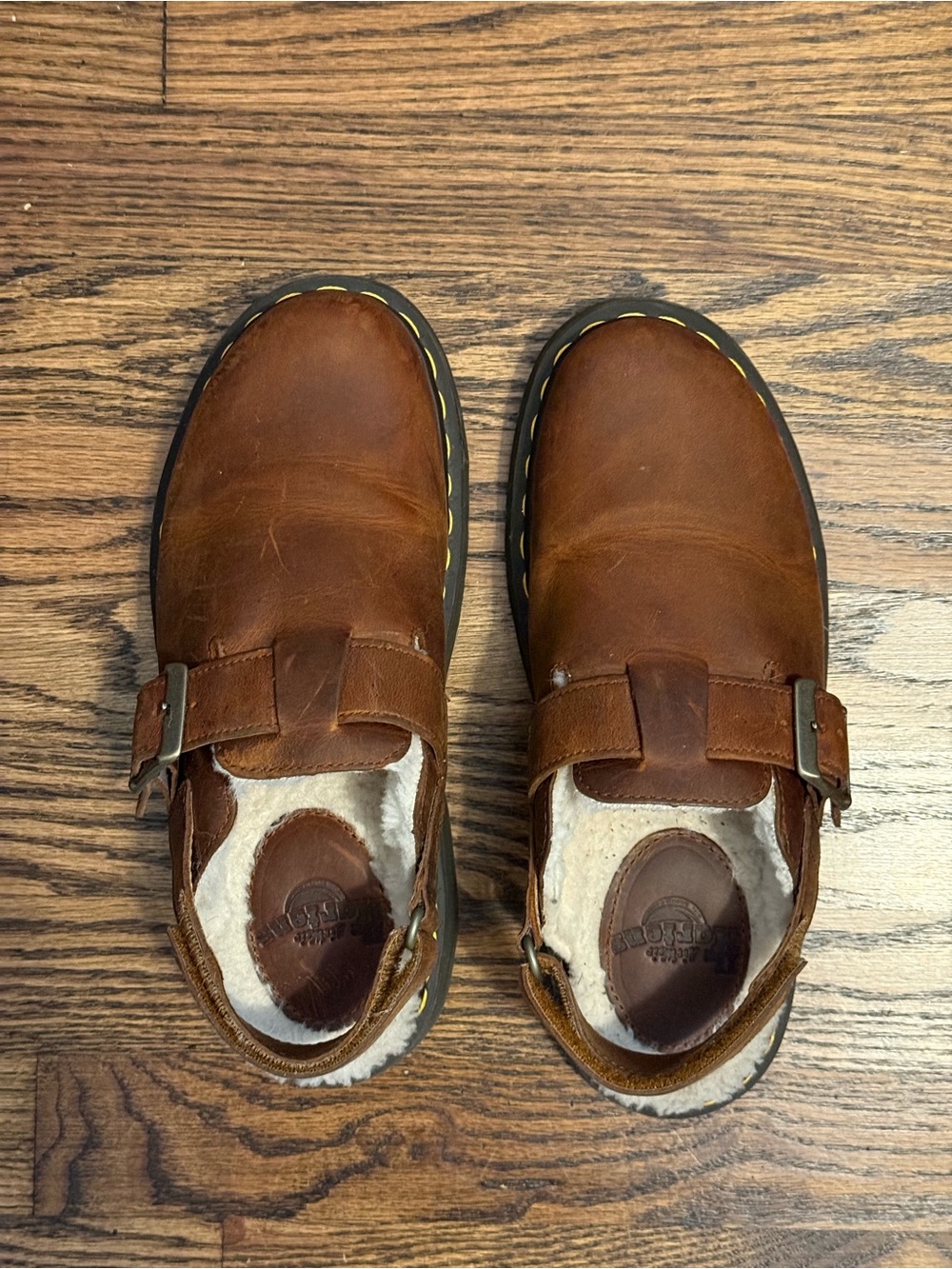 Doc Marten’s Jorge Leather Slingback Clog with Fur Lining